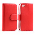 Wholesale iPhone 4S / 4 Simple Flip Leather Wallet Case (Red)